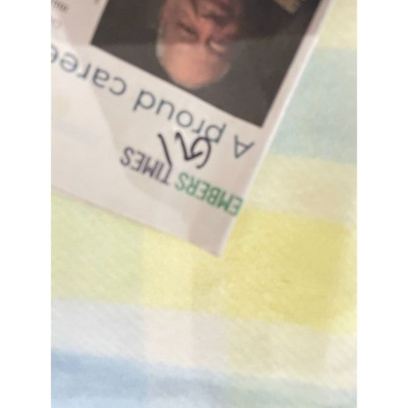 Vtg Pata Cake Japan Pastel Plaid Fringe %100 Acrylic Baby Blanket plaid waffle - Picture 8 of 8